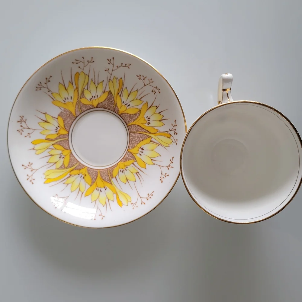 1940s Vintage Roslyn China Alba Teacup and Saucer Set